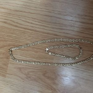 14kt byzantine necklace and bracelet set